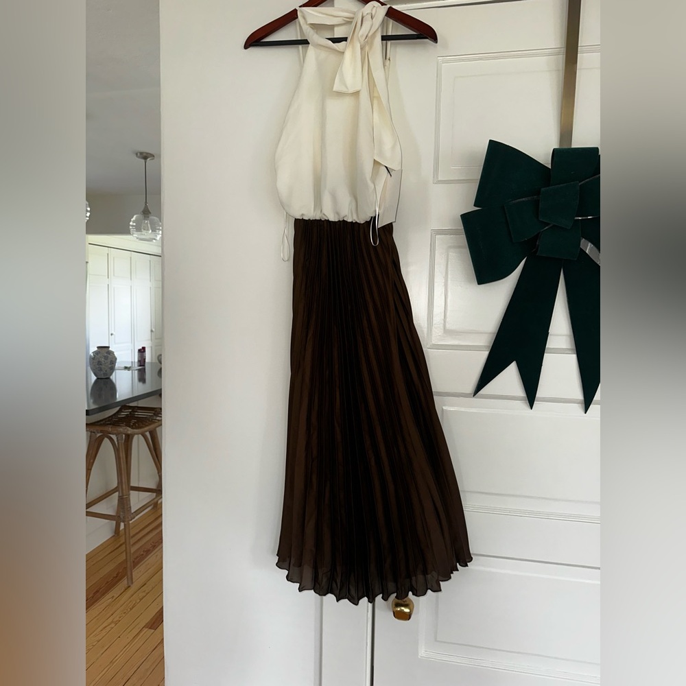 Zara PLEATED COMBINATION MIDI DRESS - Picture 5 of 5